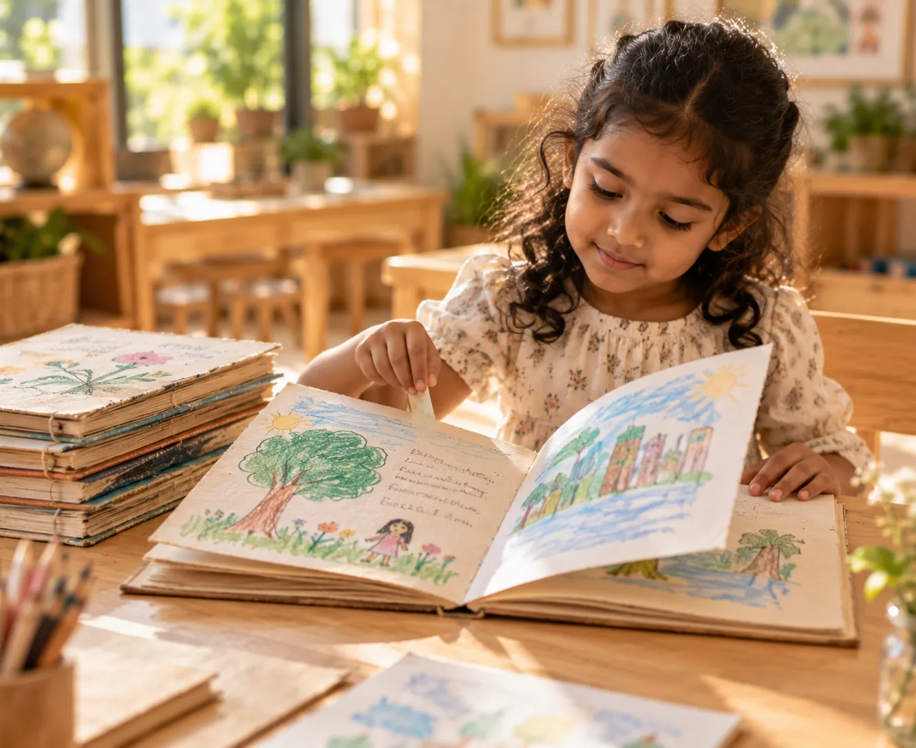 A handmade picture book made by children
